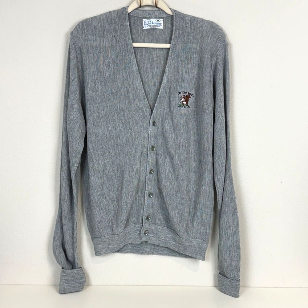Vintage Daytona Beach Florida Golf Club Cardigan Sweater Squirrel Embroidered M